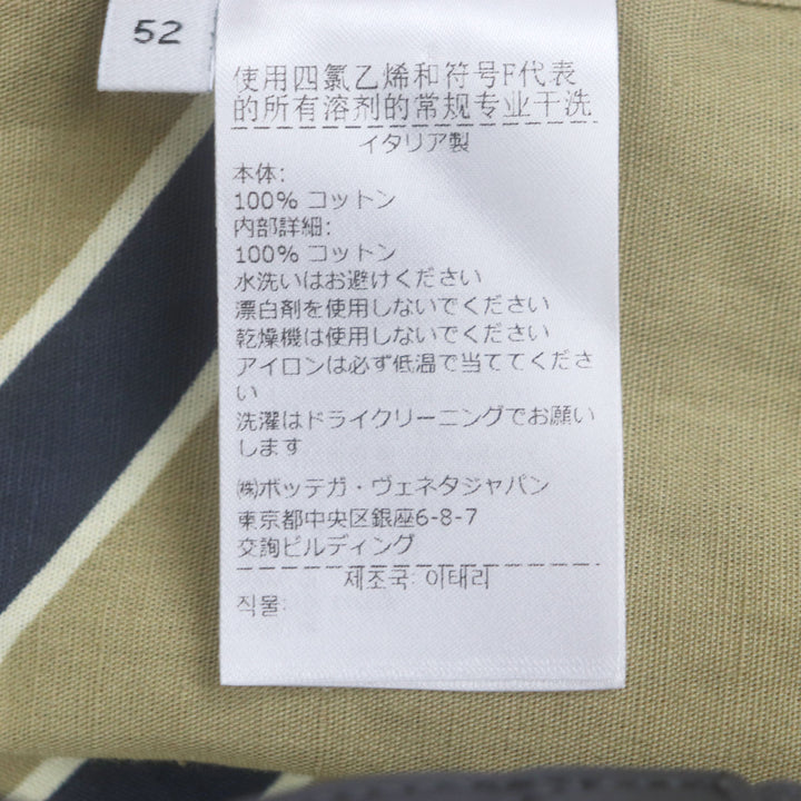 Pristine BOTTEGAVENETA Short sleeve shirt Overall handle Khaki Navy cotton mens