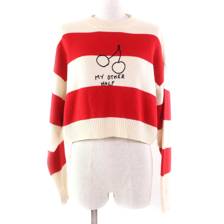 Great Miu Miu sweater Red Ivory wool Women 38 MML304