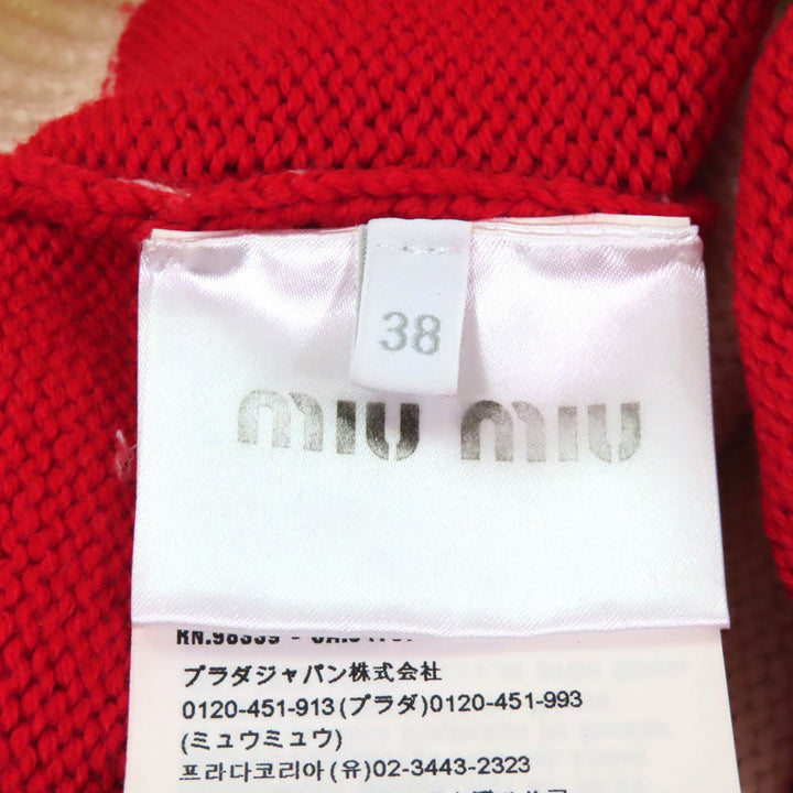 Great Miu Miu sweater Red Ivory wool Women 38 MML304