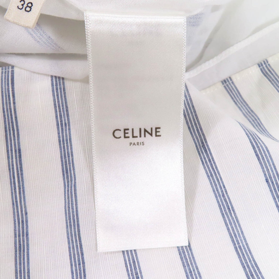 Excellent CELINE one piece White blue cotton Women 38 2R658077I