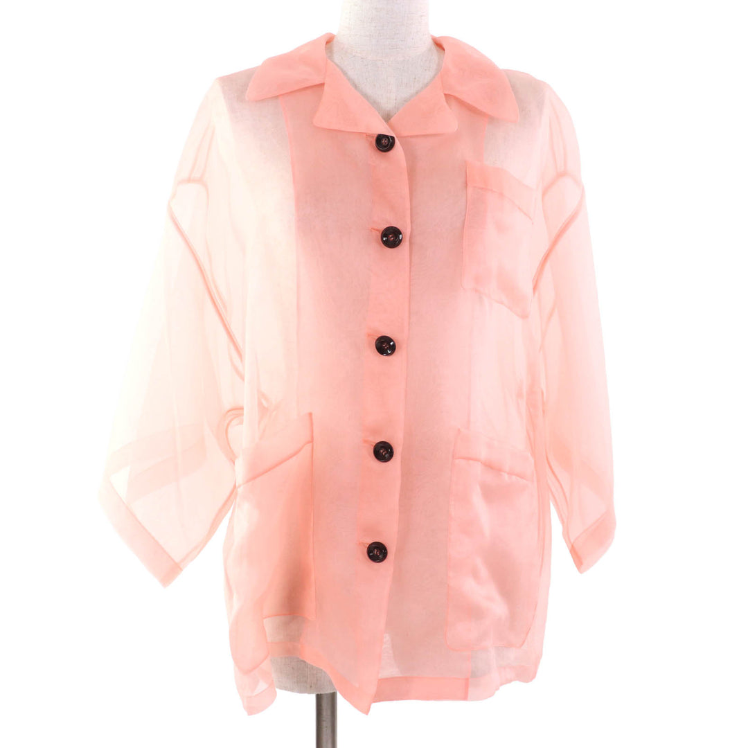 Excellent GUCCI Short sleeve shirt salmon pink silk Women 36 616556