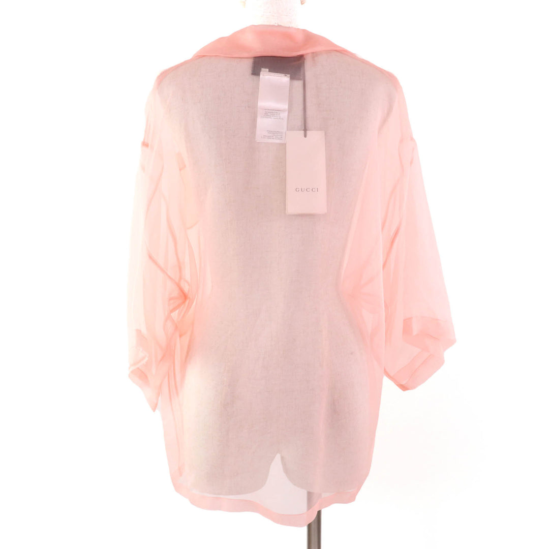 Excellent GUCCI Short sleeve shirt salmon pink silk Women 36 616556