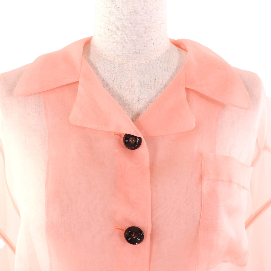 Excellent GUCCI Short sleeve shirt salmon pink silk Women 36 616556