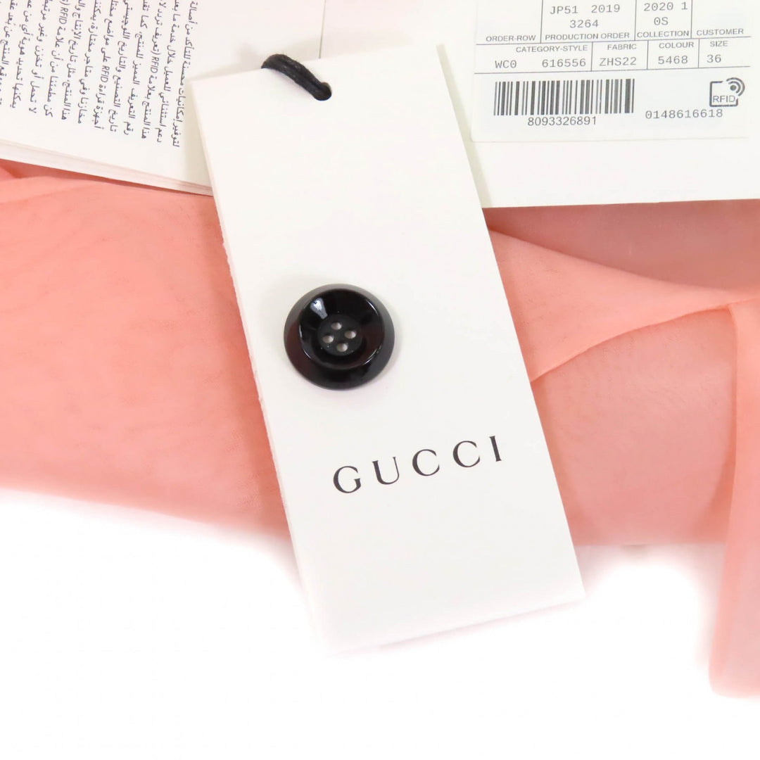 Excellent GUCCI Short sleeve shirt salmon pink silk Women 36 616556