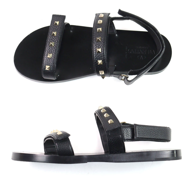 Great Valentino Garavani Sandals Black series leather mens 43