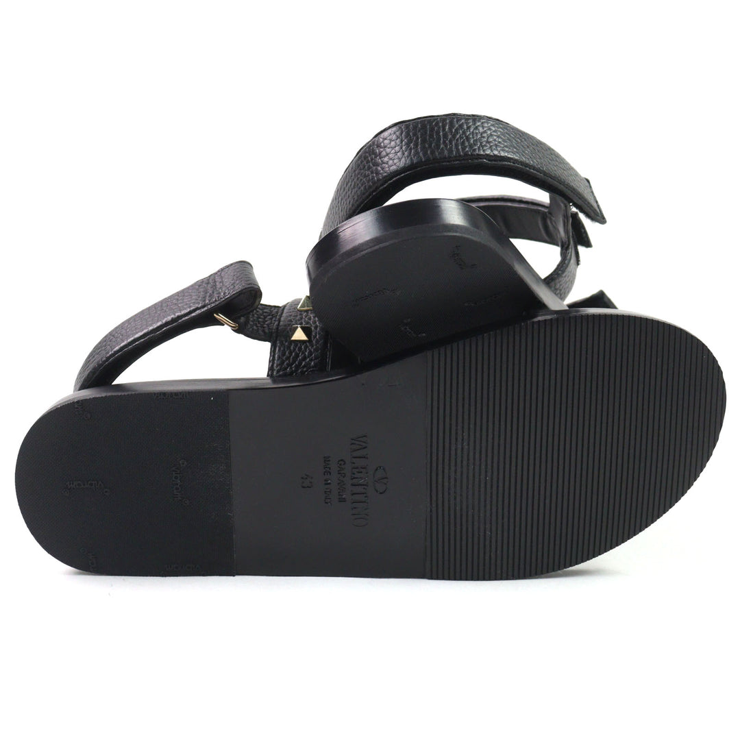 Great Valentino Garavani Sandals Black series leather mens 43