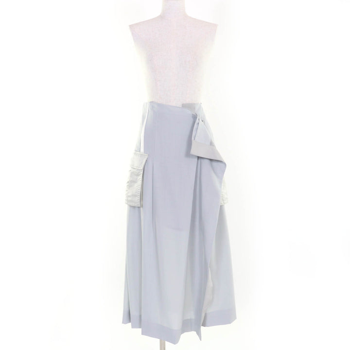 Excellent Sacai skirt Suiting Mix Skirt Long Length Design Light gray Women 2 22-05899