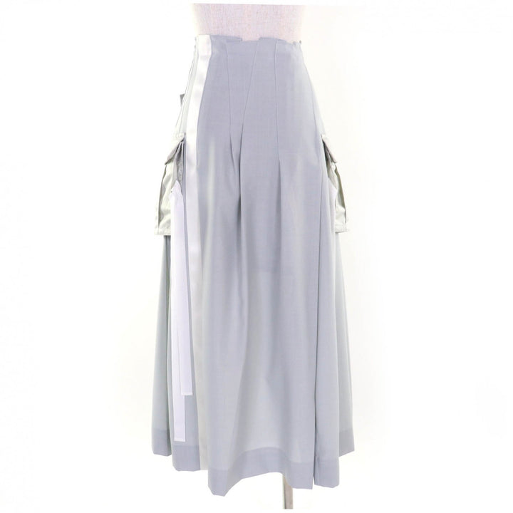 Excellent Sacai skirt Suiting Mix Skirt Long Length Design Light gray Women 2 22-05899