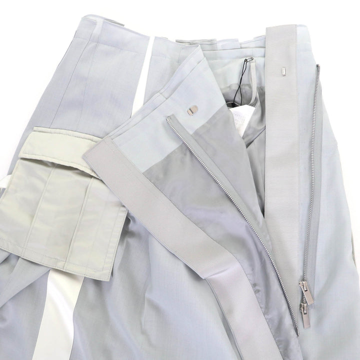 Excellent Sacai skirt Suiting Mix Skirt Long Length Design Light gray Women 2 22-05899