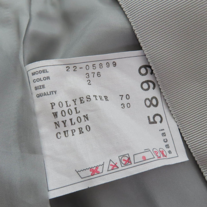 Excellent Sacai skirt Suiting Mix Skirt Long Length Design Light gray Women 2 22-05899
