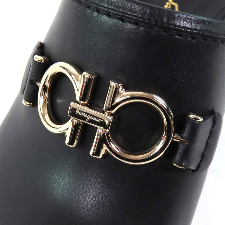 Excellent Salvatore Ferragamo Sandals with chunky heels black leather Women 6