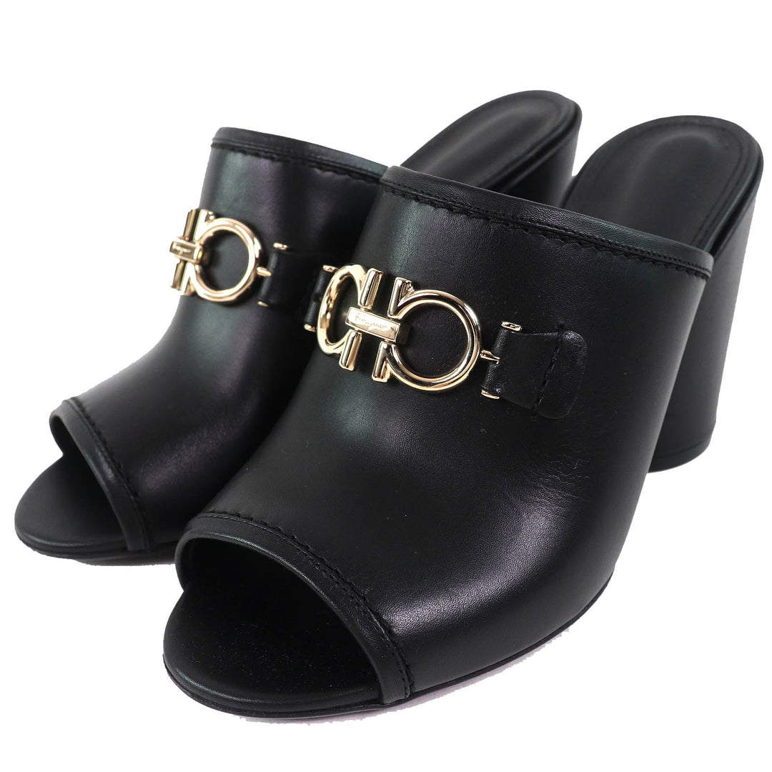 Excellent Salvatore Ferragamo Sandals with chunky heels black leather Women 6