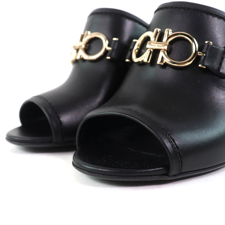 Excellent Salvatore Ferragamo Sandals with chunky heels black leather Women 6