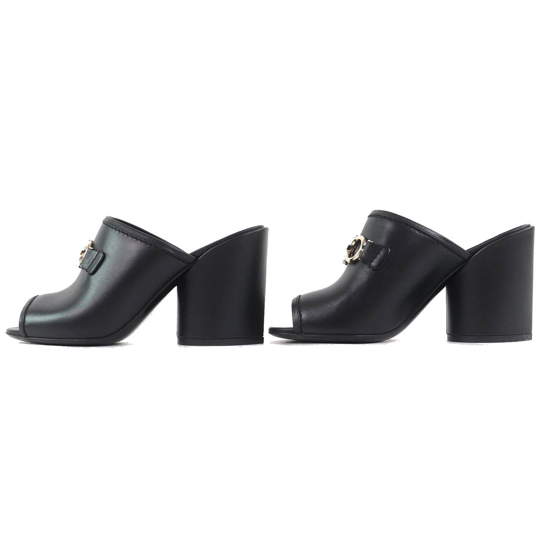 Excellent Salvatore Ferragamo Sandals with chunky heels black leather Women 6