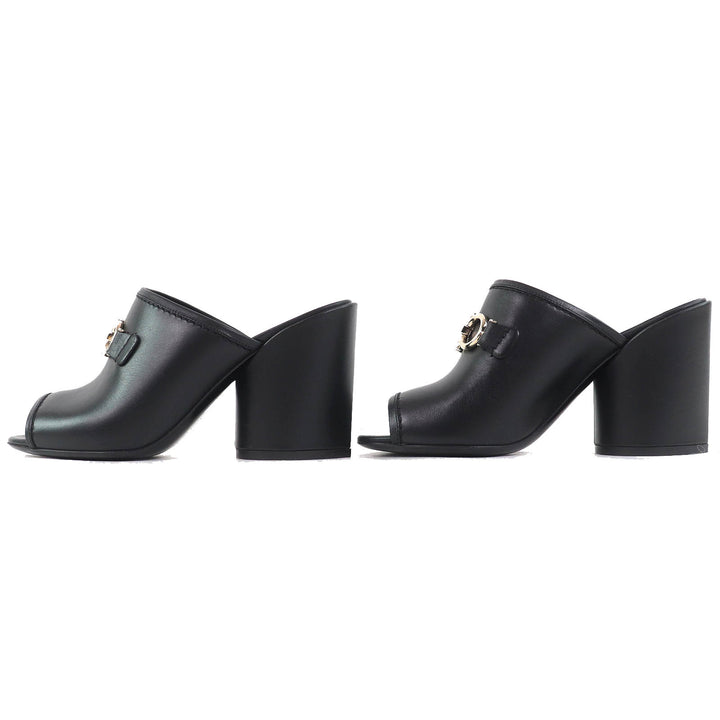 Excellent Salvatore Ferragamo Sandals with chunky heels black leather Women 6