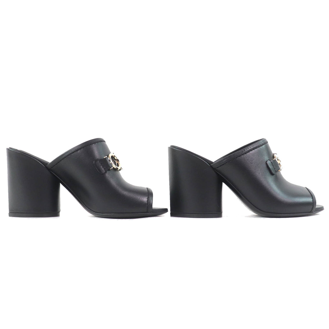 Excellent Salvatore Ferragamo Sandals with chunky heels black leather Women 6