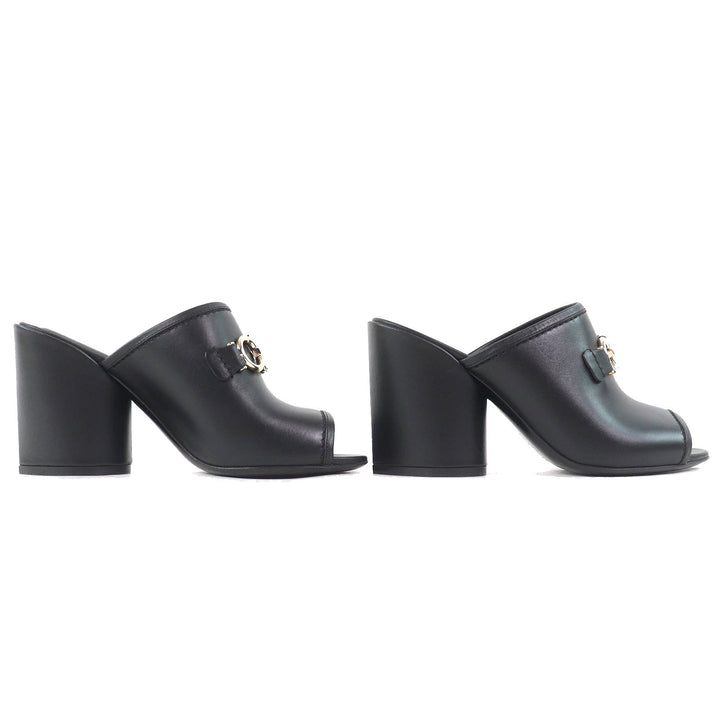 Excellent Salvatore Ferragamo Sandals with chunky heels black leather Women 6