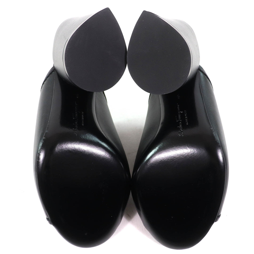 Excellent Salvatore Ferragamo Sandals with chunky heels black leather Women 6