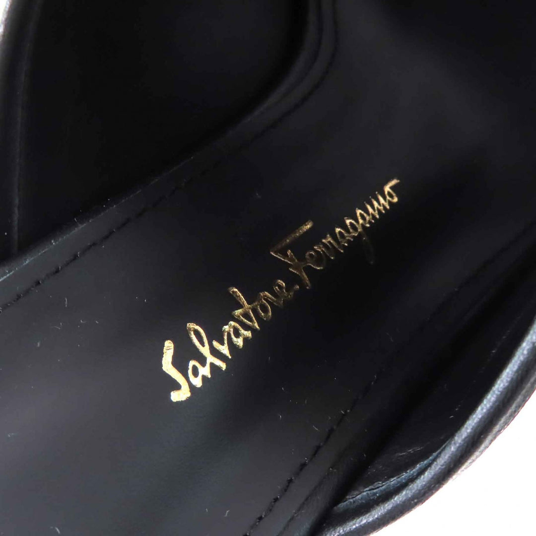 Excellent Salvatore Ferragamo Sandals with chunky heels black leather Women 6