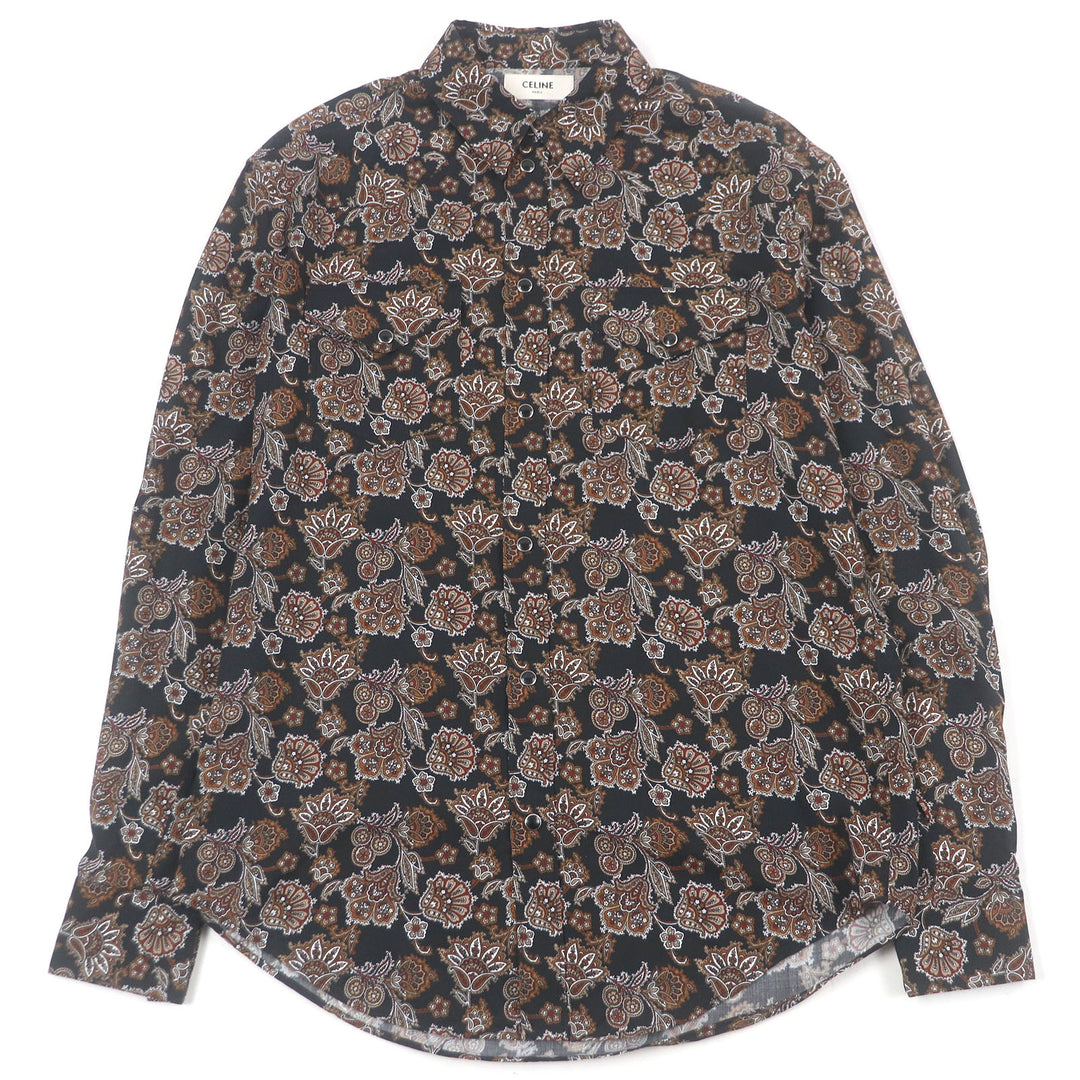 Great CELINE Long sleeve shirt Paisley All-over Print Long Sleeve black 38