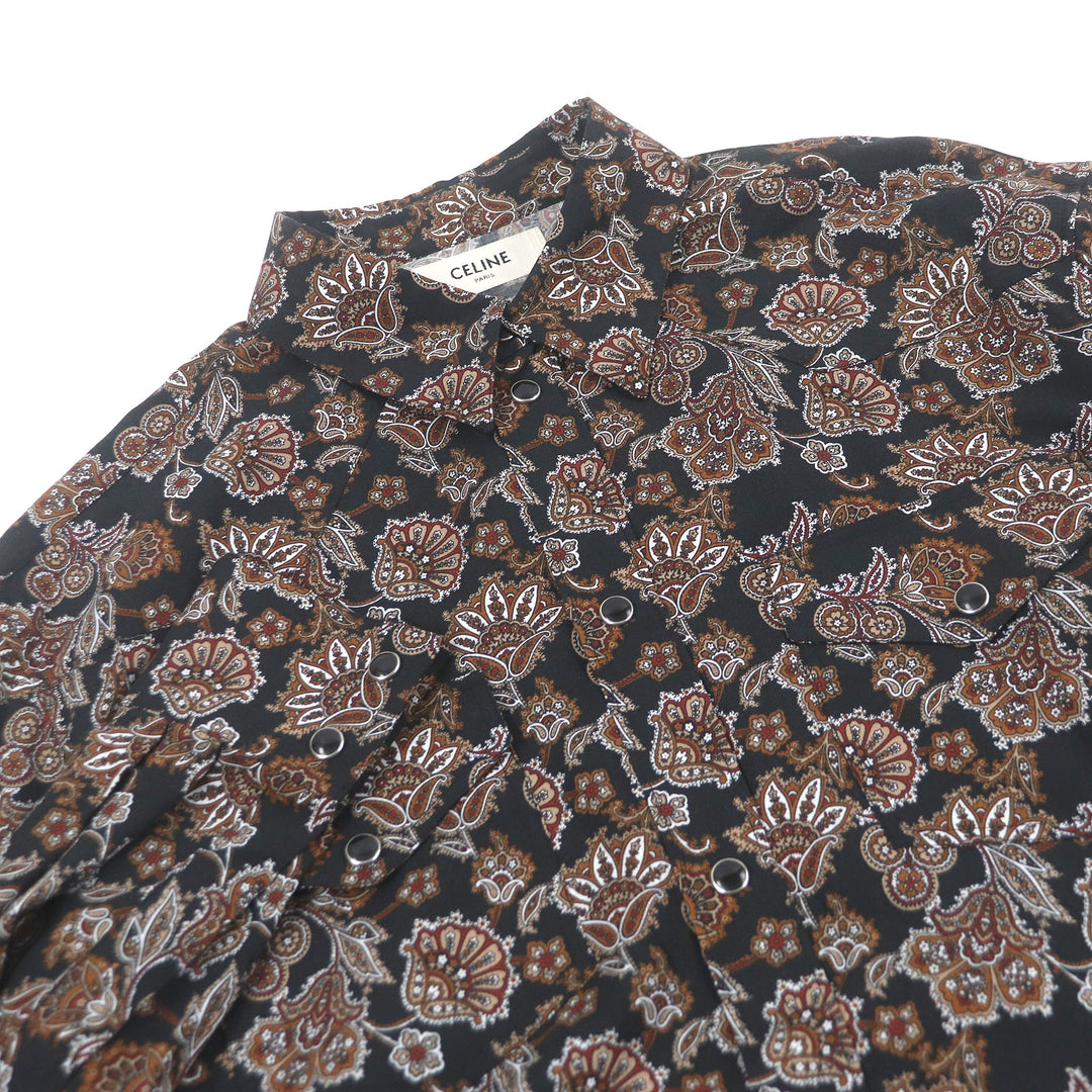 Great CELINE Long sleeve shirt Paisley All-over Print Long Sleeve black 38
