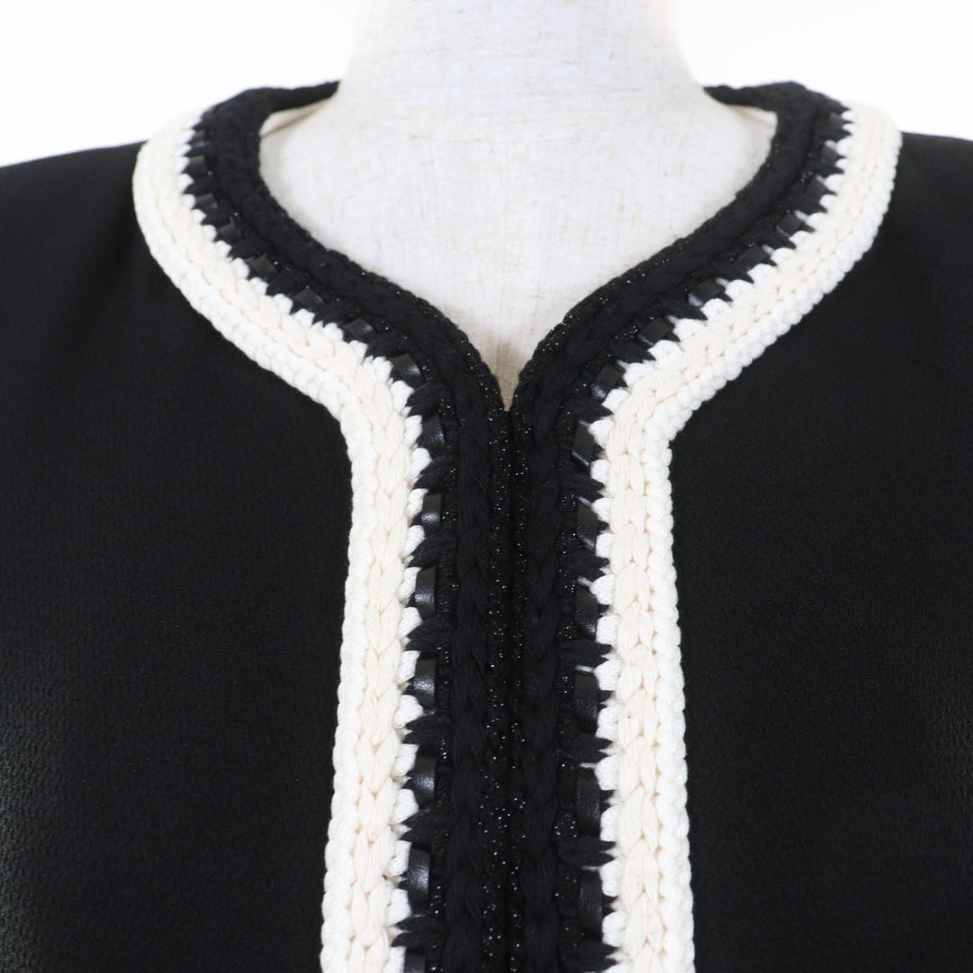CHANEL Jacket Rhinestone COCO Mark Button No Collar silk 36 22C P71865V63363