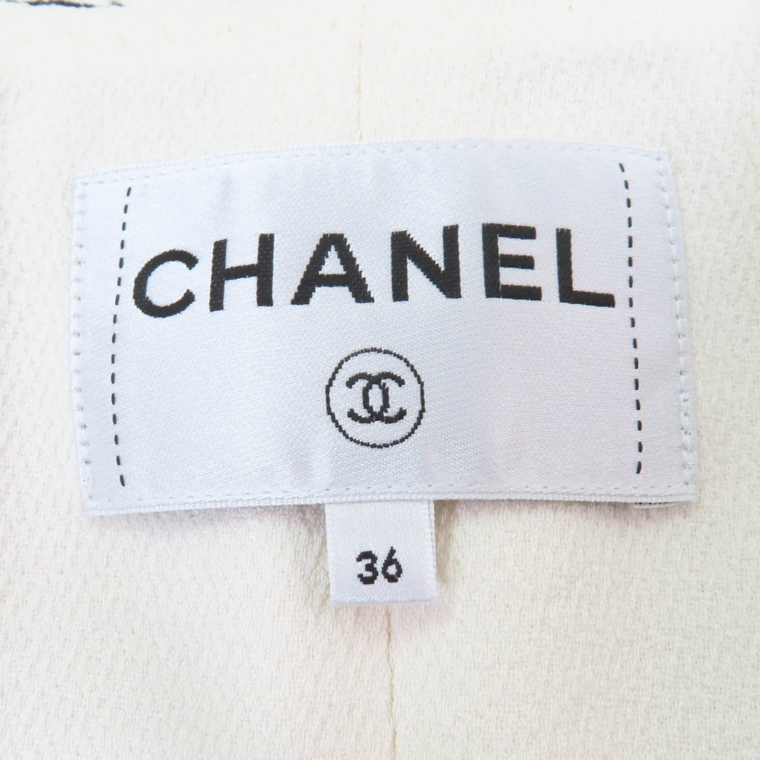 CHANEL Jacket Rhinestone COCO Mark Button No Collar silk 36 22C P71865V63363