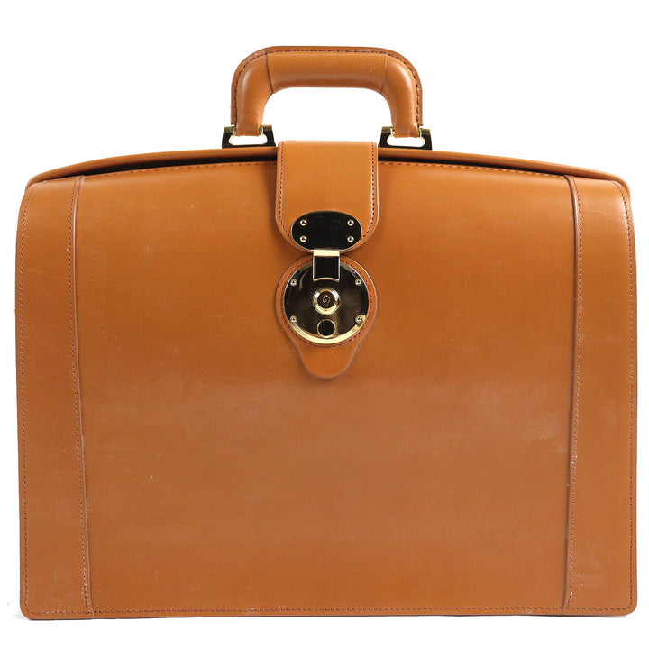 Excellent CIMABUE Business bag Alexander Dulles Bag Bridle leather Camel　mens