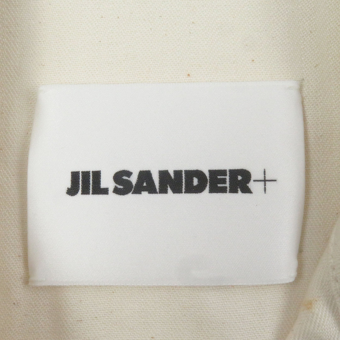 Excellent JIL SANDER+ Short sleeve shirt Herringbone Patch Ivory cotton mens 44