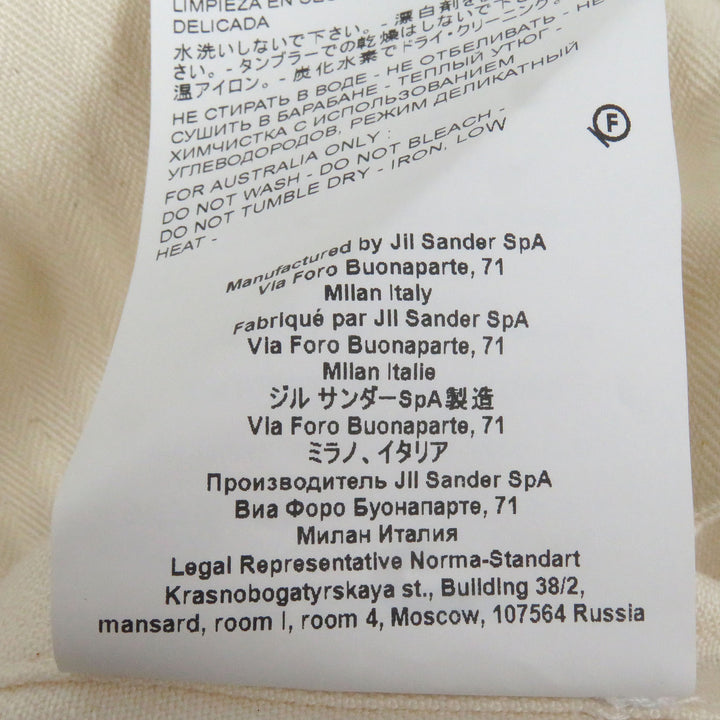 Excellent JIL SANDER+ Short sleeve shirt Herringbone Patch Ivory cotton mens 44