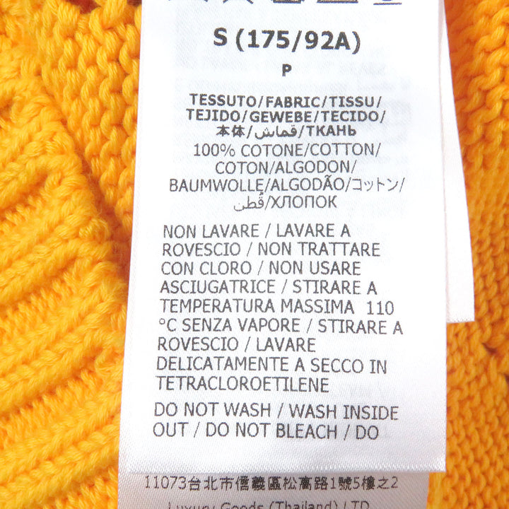 Excellent GUCCI knit Perforated GG Webline sweater yellow cotton mens S 737654