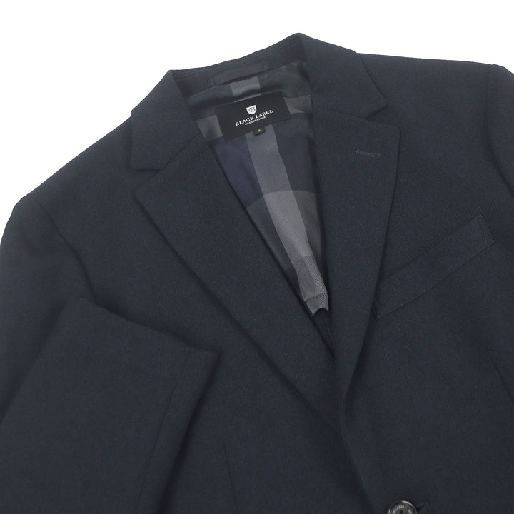 Excellent BLACK LABELCRESTBRIDGE two-piece set Check pattern jersey material Navy mens S