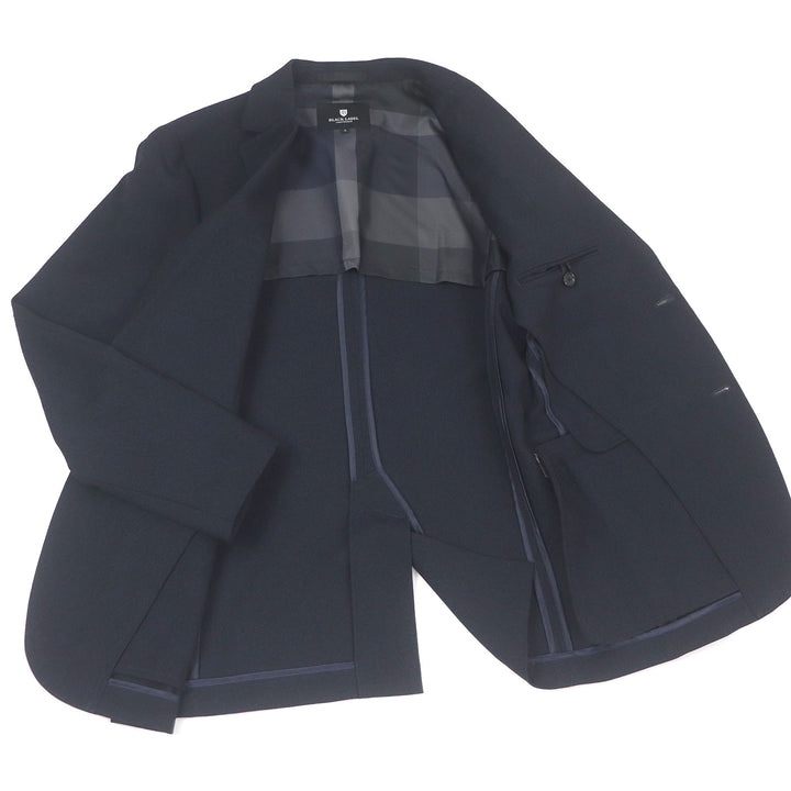 Excellent BLACK LABELCRESTBRIDGE two-piece set Check pattern jersey material Navy mens S