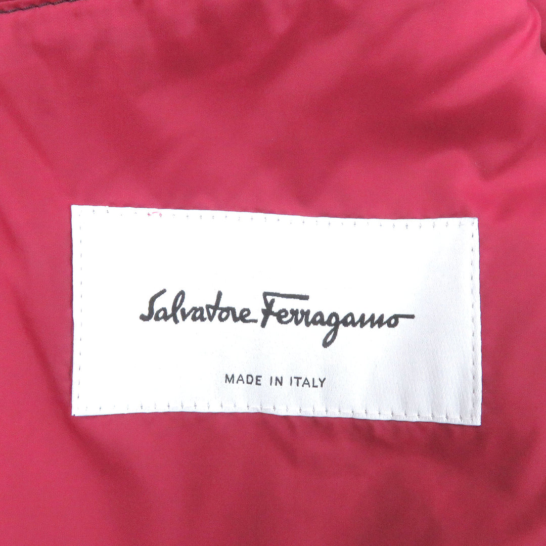 Great Salvatore Ferragamo Blouson Gancini Total Pattern Navy polyester mens 48