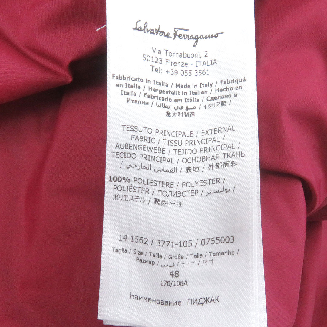 Great Salvatore Ferragamo Blouson Gancini Total Pattern Navy polyester mens 48