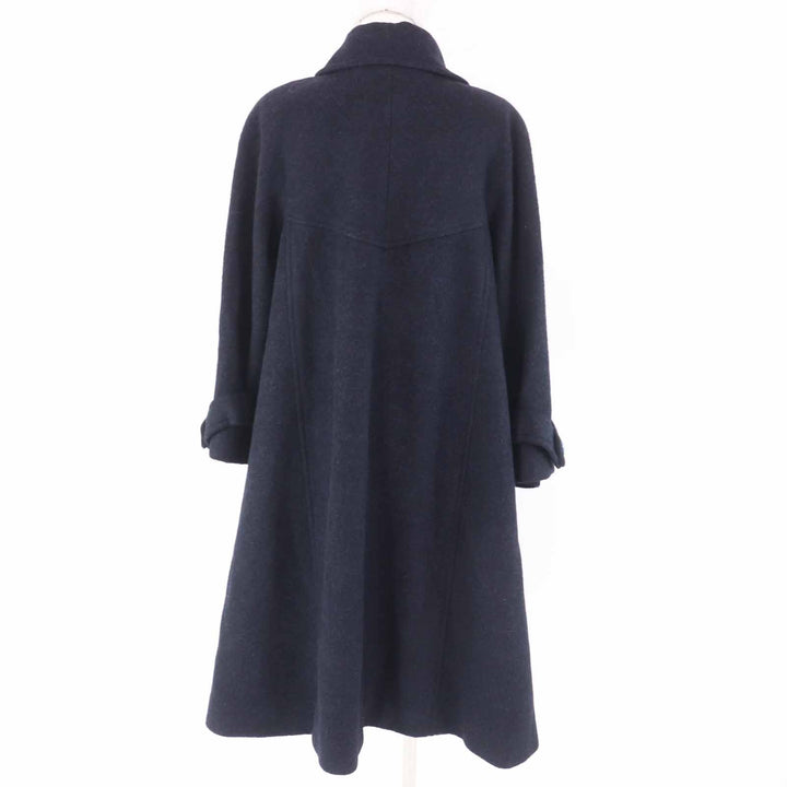 Excellent CHANEL coat Dark navy alpaca Women 38 P62024