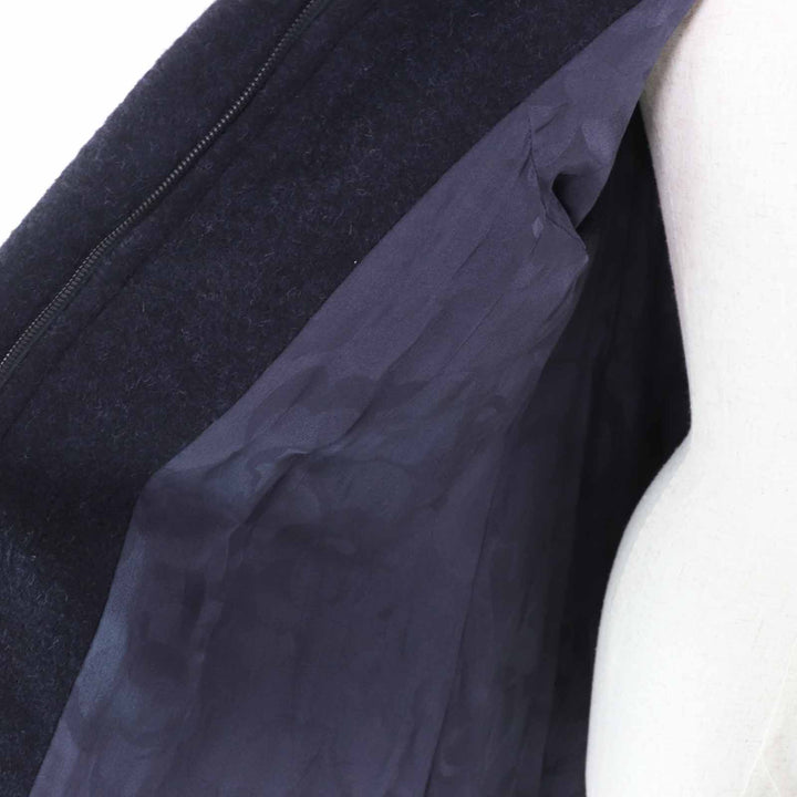 Excellent CHANEL coat Dark navy alpaca Women 38 P62024