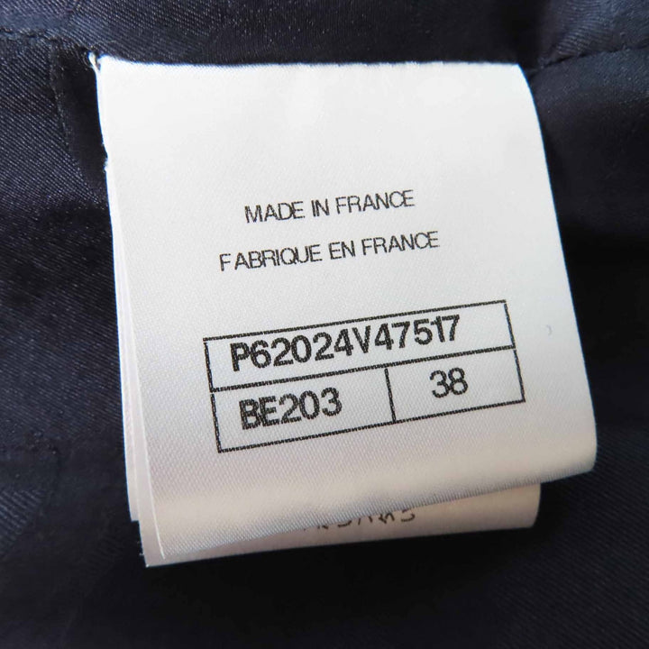 Excellent CHANEL coat Dark navy alpaca Women 38 P62024