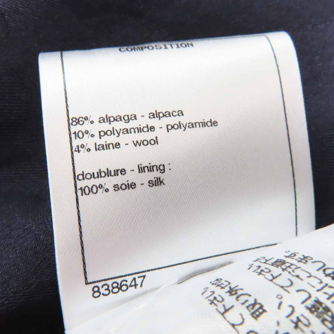 CHANEL coat With COCO Mark button Dark navy alpaca Women 38 P62024