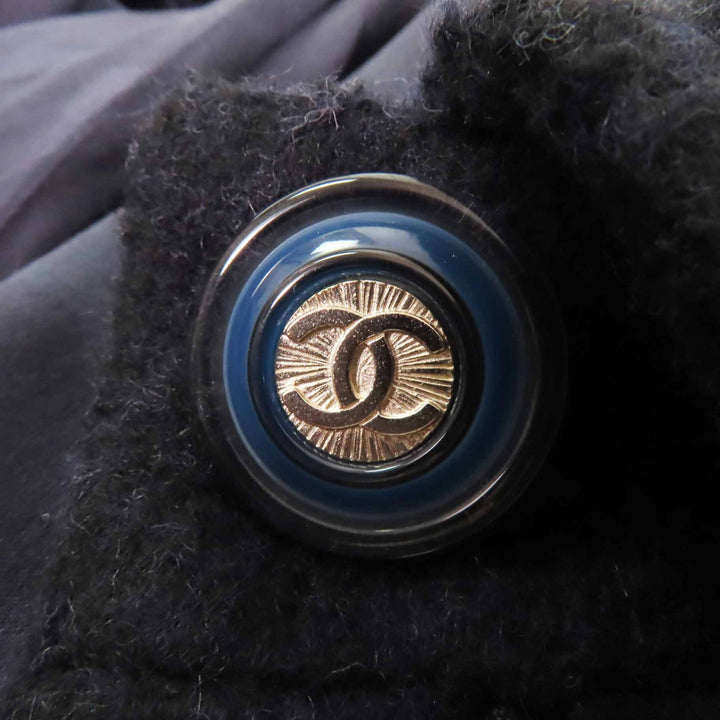 CHANEL coat With COCO Mark button Dark navy alpaca Women 38 P62024