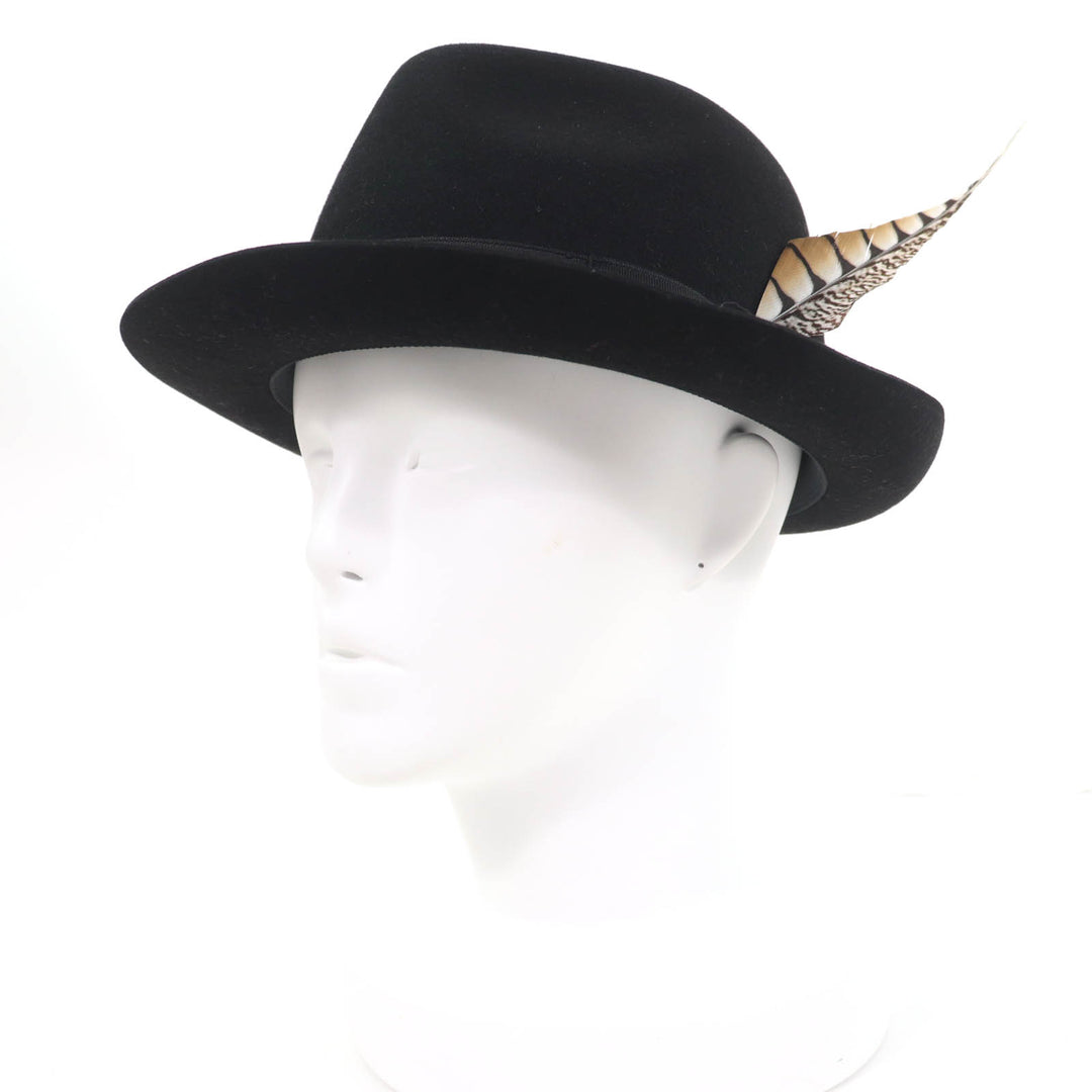 Excellent RALPH LAURENPURPLE LABEL hat FEDORA WITH SIBGLE FEATHER PHILIP