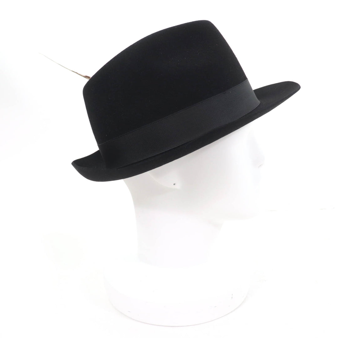 Excellent RALPH LAURENPURPLE LABEL hat FEDORA WITH SIBGLE FEATHER PHILIP