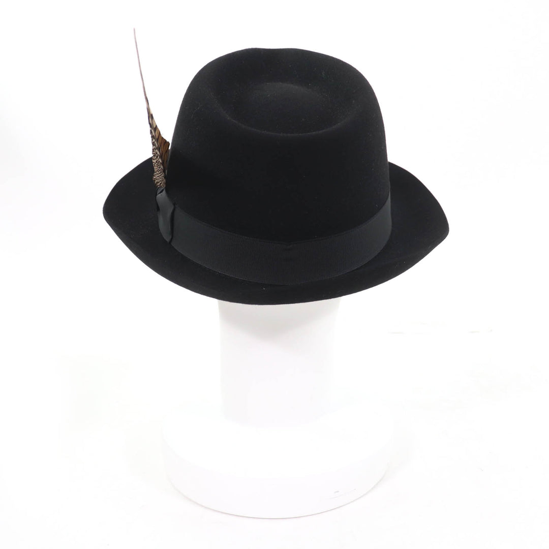 Excellent RALPH LAURENPURPLE LABEL hat FEDORA WITH SIBGLE FEATHER PHILIP
