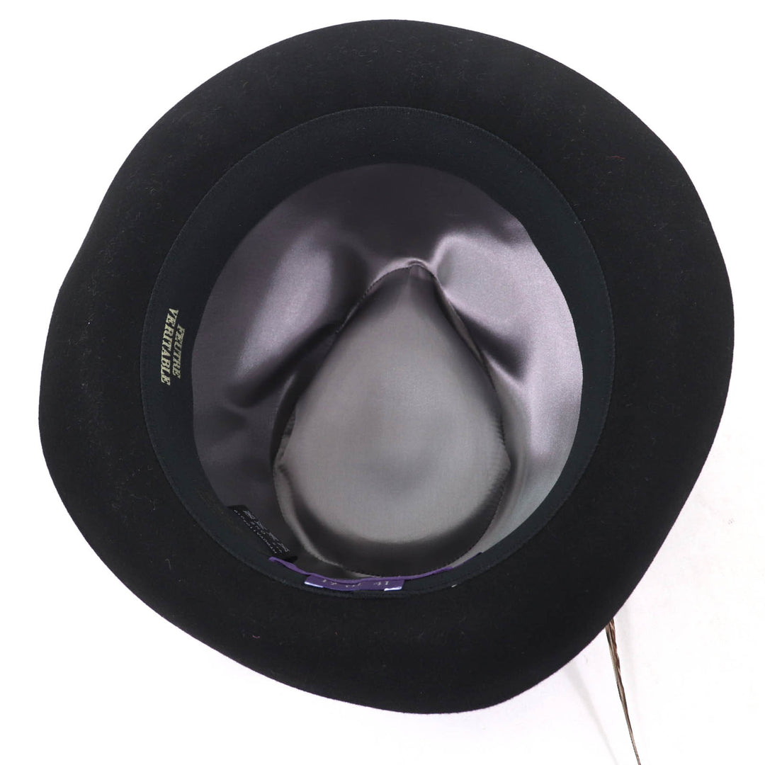 Excellent RALPH LAURENPURPLE LABEL hat FEDORA WITH SIBGLE FEATHER PHILIP