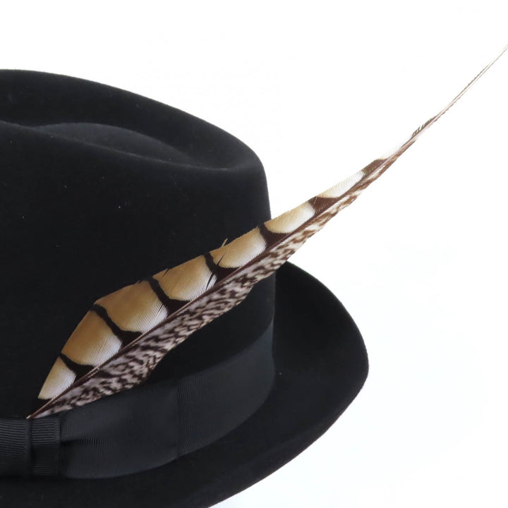 Excellent RALPH LAURENPURPLE LABEL hat FEDORA WITH SIBGLE FEATHER PHILIP