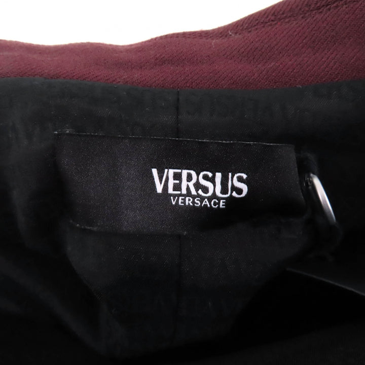 Pristine VERSUS VERSACE Jacket Leather sleeves, long Bordeaux Black polyester Women 40