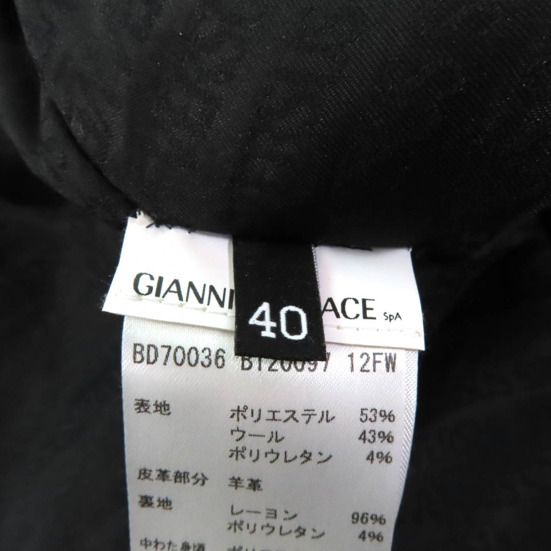 Pristine VERSUS VERSACE Jacket Leather sleeves, long Bordeaux Black polyester Women 40