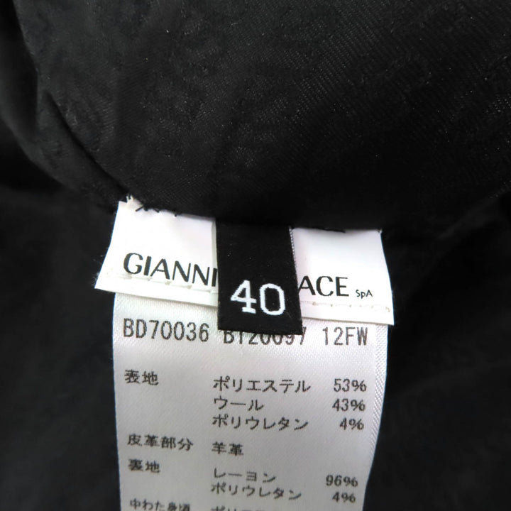 Pristine VERSUS VERSACE Jacket Leather sleeves, long Bordeaux Black polyester Women 40