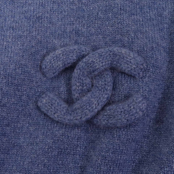 CHANEL knit Long sleeves with COCO Mark motif at hem cashmere Women 34 P48050