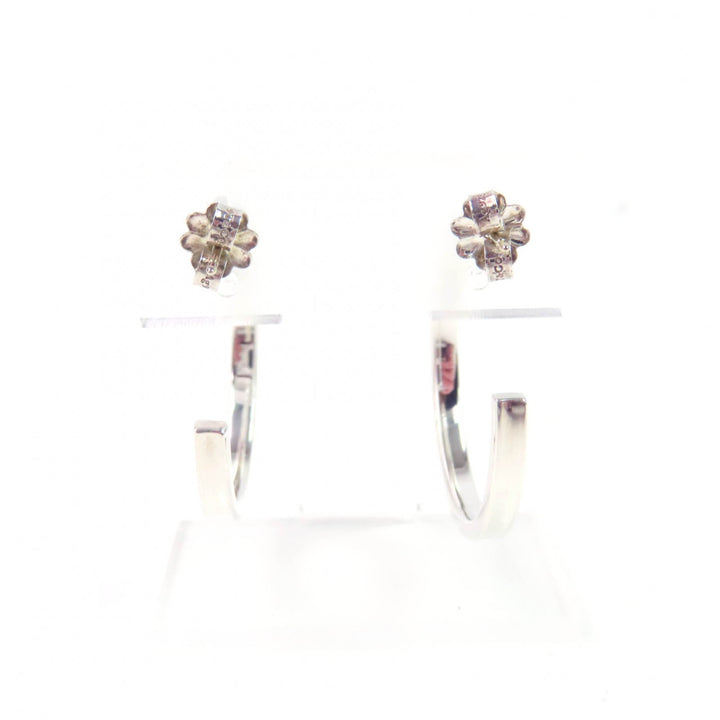 Great TIFFANY&Co. Pierce 1837 Narrow Hoop Earrings Wide Silver SV925 Women